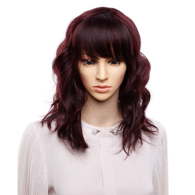 Short Synthetic Mixed Color Dark Brown Wigs - loxetress hair